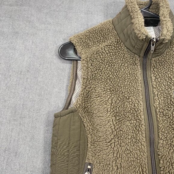 Patagonia Synchilla Womens Full Zip Fleece Vest Olive Green Logo Size Small - Picture 9 of 13